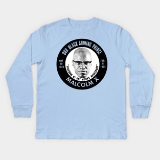 Malcolm X / Black Pride Button Kids Long Sleeve T-Shirt